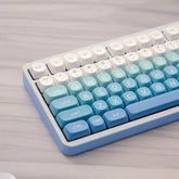 Glacier Ice Blue Gradient Keycap Set for Mechanical Keyboard | 125 keys | MOA Profile | MX Switch Type | PBT Material